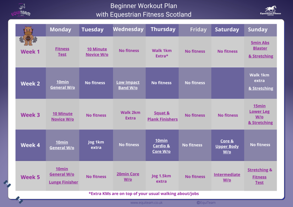 rider fitness workout plan