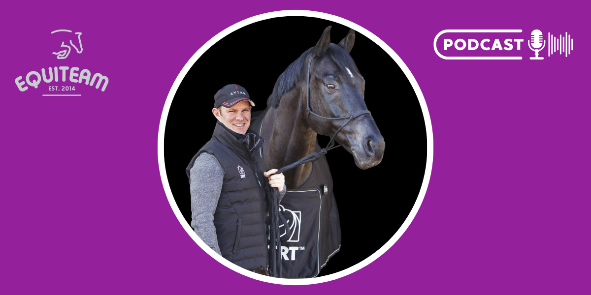 Tristan Tucker with a black horse