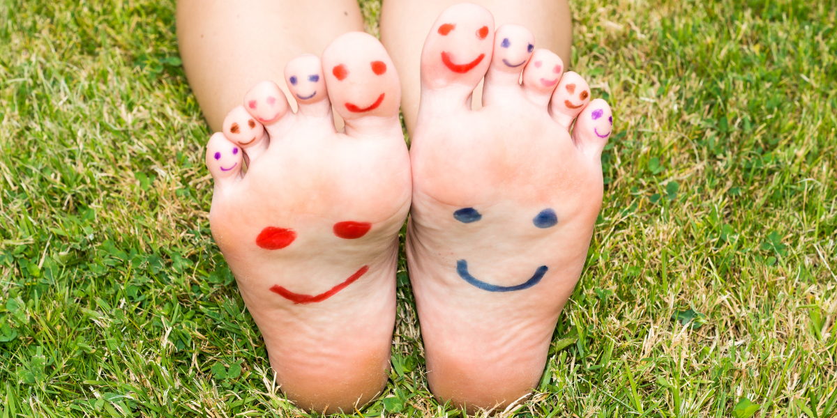 Feet with smiley faces